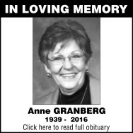 In Loving Memory of Anne Granberg